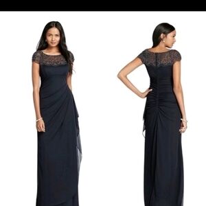 Elegant Navy Blue Evening Gown